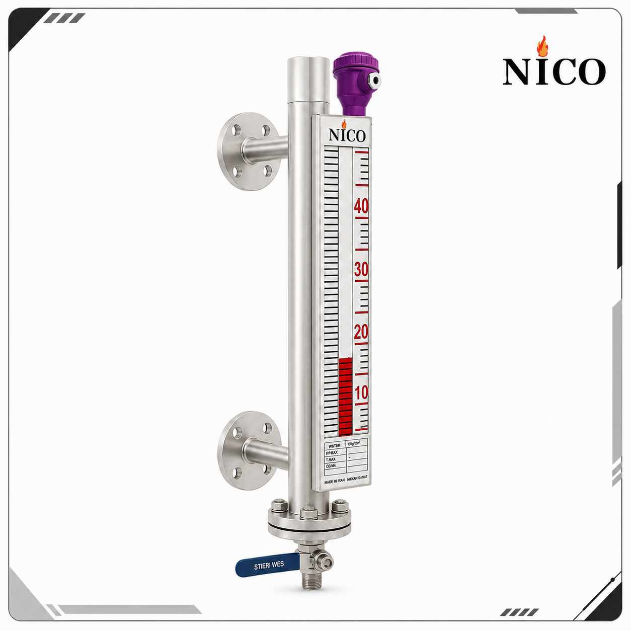 magnetic level خرید سطحسنج مغناطیسی MLG28 برای نمایش سطح مایعات در مخازن صنعتی